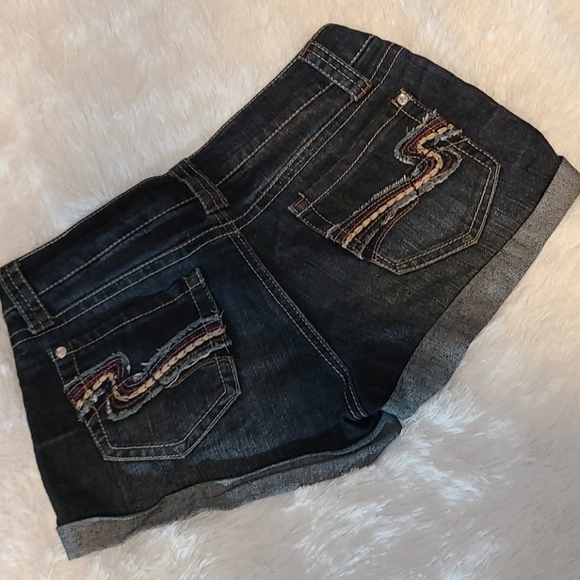 Cuffed Jean Shorts by Wallflower - Picture 3 of 5